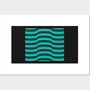 Op Art Dark Teal 7632 Posters and Art